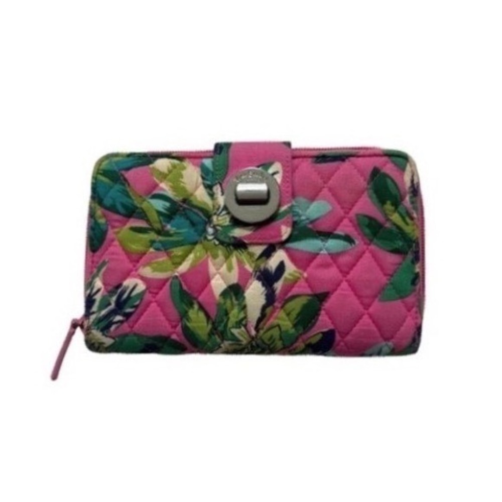 Vera Bradley Rain Forest Floral RFID Turnlock Wallet Tropical